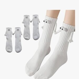 White Fun Character Socks